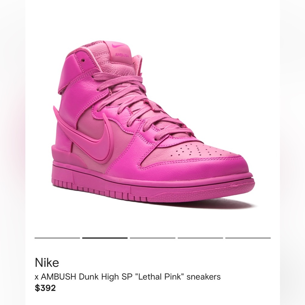 Nike Hot Pink High-Top Dunk with Oversized Swoosh US10